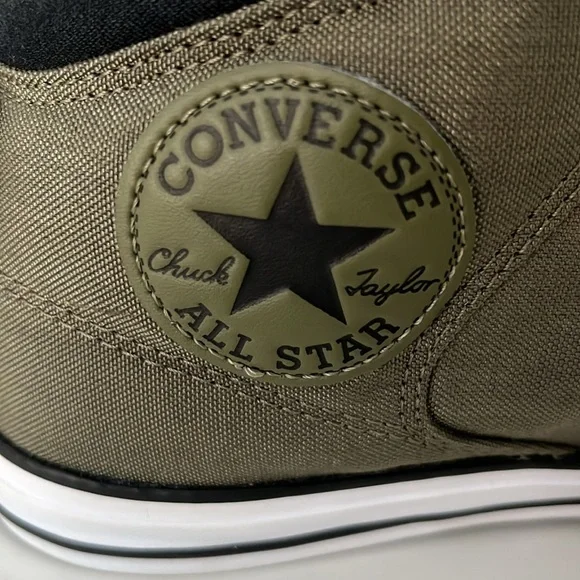 Men’s Chuck Taylor Olive Green Converse High Top Shoes - Picture 6 of 8